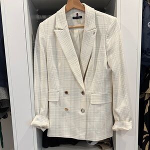 Tommy Hilfiger White Plaid Blazer